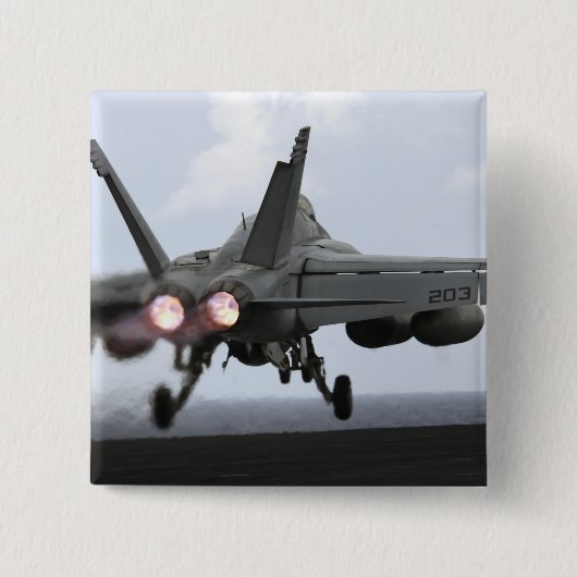 Een F/A-18E Super Hornet-draagraketten Vierkante Button 5,1 Cm (Voorkant)