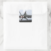 Een F/A-18E Super Hornet-draagraketten Vierkante Sticker (Tas)