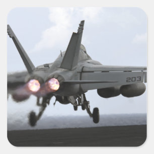 Een F/A-18E Super Hornet-draagraketten Vierkante Sticker