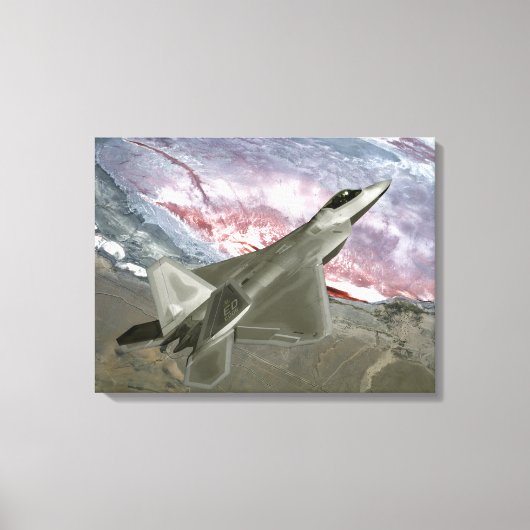 Een F/A-22 Raptor voert een opleidingsmissie Canvas Afdruk (Voorkant)