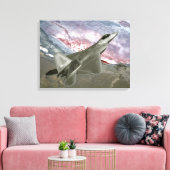 Een F/A-22 Raptor voert een opleidingsmissie Canvas Afdruk (Insitu (Woonkamer))