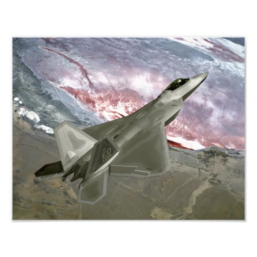 Een F/A-22 Raptor voert een opleidingsmissie Foto Afdruk (Voorkant)