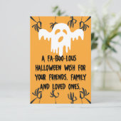 Een "fa-boo-lous halloween" wens kaart (Staand voorkant)