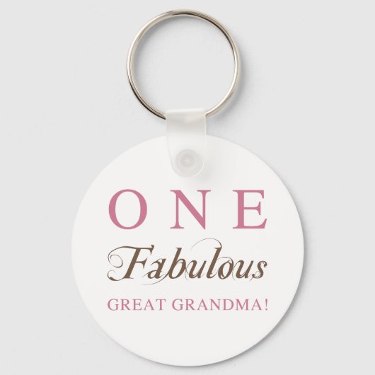 Eén Fabulous Great Grandma Gifts Sleutelhanger (Voorkant)