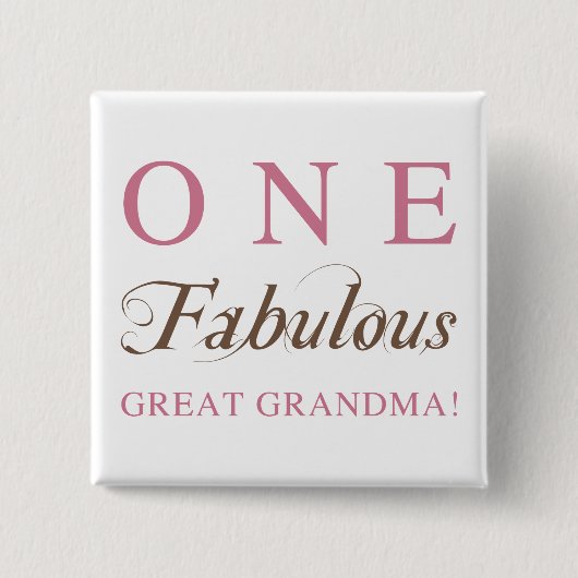 Eén Fabulous Great Grandma Gifts Vierkante Button 5,1 Cm (Voorkant)