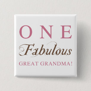 Eén Fabulous Great Grandma Gifts Vierkante Button 5,1 Cm
