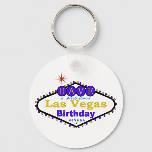 Een Fabulous Las Vegas Birthday Sleutelhanger (Voorkant)