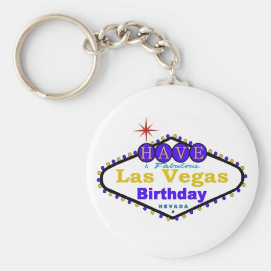Een Fabulous Las Vegas Birthday Sleutelhanger (Voorkant)