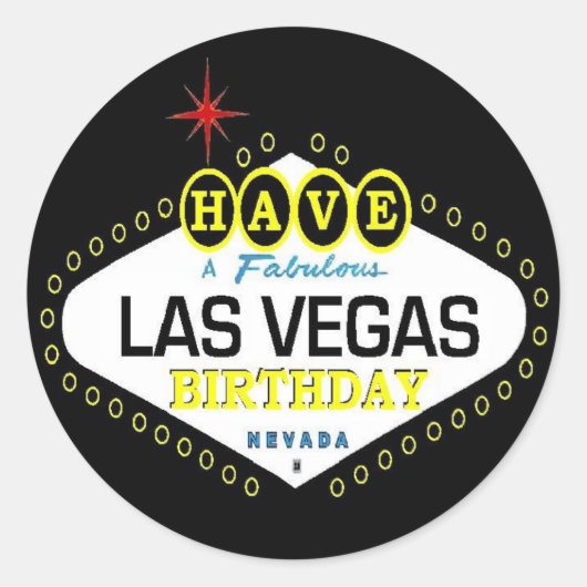 Een Fabulous Las Vegas Birthday Sticker (Voorkant)