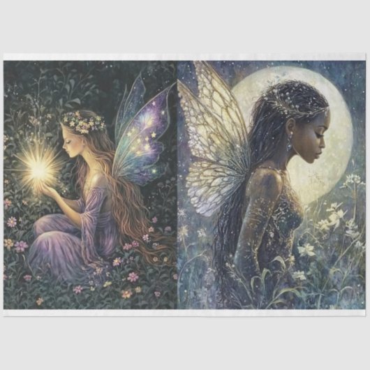 Een Fairy Moon Serie Ontwerp #5 Tissuepapier (Voorkant)