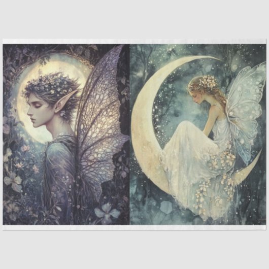 Een Fairy Moon Serie Ontwerp #6 Tissuepapier (Voorkant)