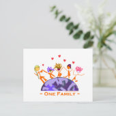 Eén familie - Aarde Briefkaart (Staand voorkant)