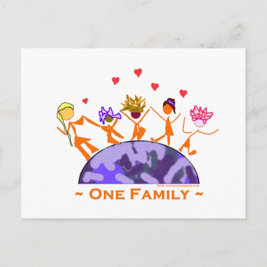 Eén familie - Aarde Briefkaart (Voorkant)