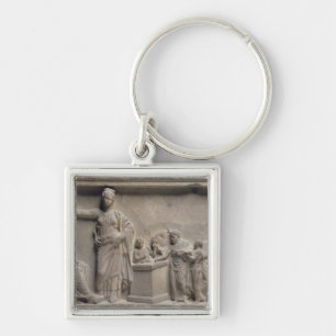 Een familie die een stier opoffert aan Asclepius Sleutelhanger