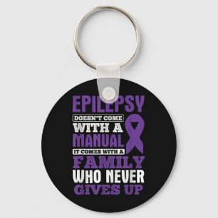 Een familie die nooit Epilepsy Bewustheid opgeeft Sleutelhanger