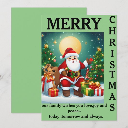 Een familie gevulde kerstzegen"KAART Feestdagenkaart (Voorkant / Achterkant)