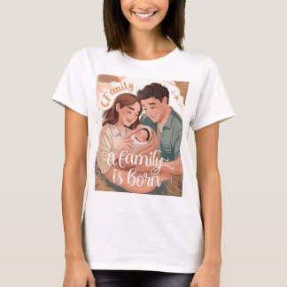Een familie is geboren T-shirt voor nieuwe ouders