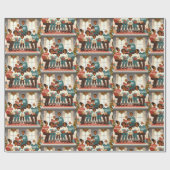 Een familie kerst samen cadeaupapier (Vlak)