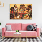 Een familie Kwanzaa viering Canvas Afdruk (Insitu (Woonkamer))