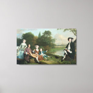 Een familie van Anglers, 1749 Canvas Afdruk