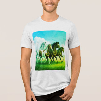 Een familie van galopperende paarden Tri-Blend shirt