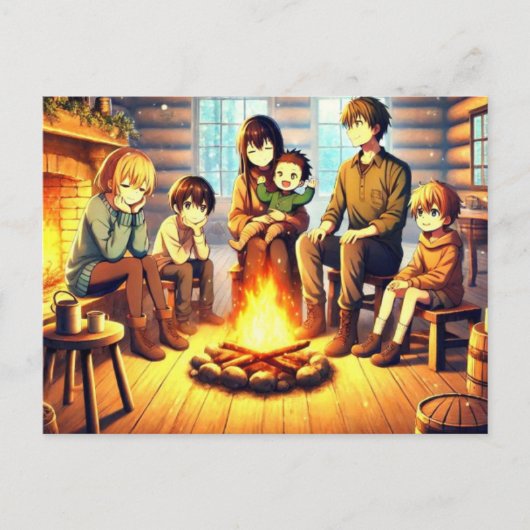 Een familiebijeenkomst briefkaart (Voorkant)