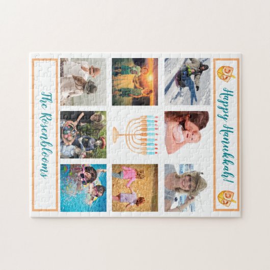 Een familiefoto Collage Hanukkah Gift Keepomwille Legpuzzel (Horizontaal)