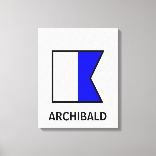 Een familienaam Nautische vlag Canvas Afdruk (Voorkant)