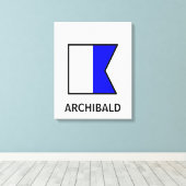 Een familienaam Nautische vlag Canvas Afdruk (Insitu (Houten vloer))