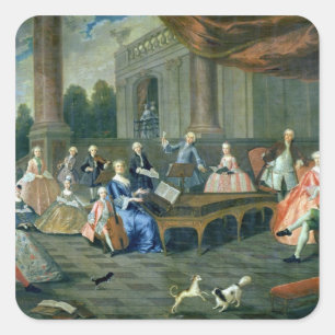 Een familieresconcert in Chateau Renescure Vierkante Sticker