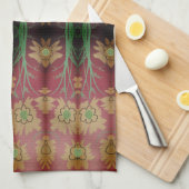 Een Fancy groene geaccentueerde theedoek (Quarter Fold)