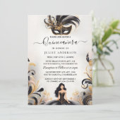 Een Fancy Prom Mask Fun Masquerade Ball Quinceaner Kaart (Staand voorkant)