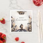 Een Fancy Prom Mask Fun Masquerade Ball Quinceaner Servet (Insitu)