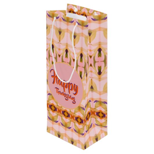 Een Fancy Thanksgiving wijnpapieren geschenkzak Wijn Cadeautas (Achterkant Gekanteld)