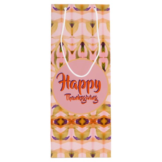Een Fancy Thanksgiving wijnpapieren geschenkzak Wijn Cadeautas (Achterkant)