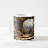 Een fantasiewereld van paleizen en bloemen koffiemok (Voorkant links)