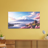 Een fantastisch olieverfschilderij van de berg Fuj Canvas Afdruk (Insitu (Woonkamer))