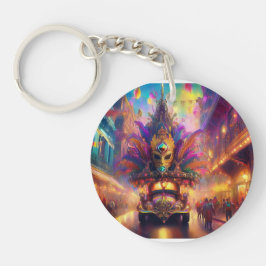 Een fantastische blik op een Mardi Gras Parade Sleutelhanger