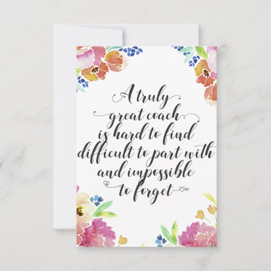 Een fantastische coach quote Coach bedankt voor je (Voorkant)