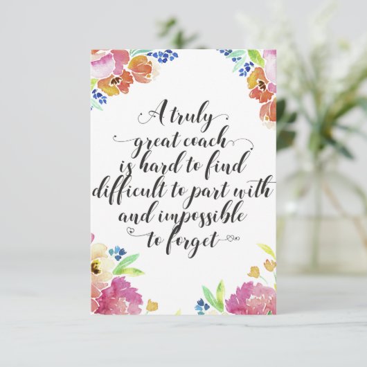 Een fantastische coach quote Coach bedankt voor je (Staand voorkant)