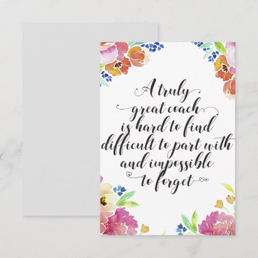 Een fantastische coach quote Coach bedankt voor je (Voorkant / Achterkant)