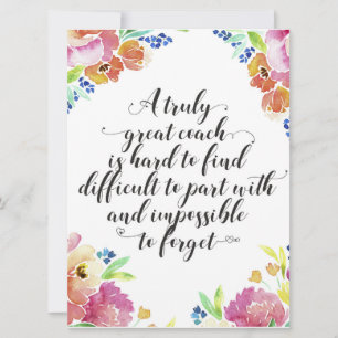 Een fantastische coach quote Coach bedankt voor je Kaart