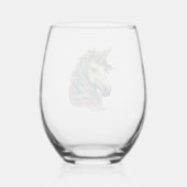 Een fantastische eenhoorn! wijnglas zonder voet (Achterkant)