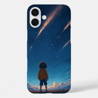 Een fantastische ster en een kind dat ervan droomt iPhone 16 plus hoesje
