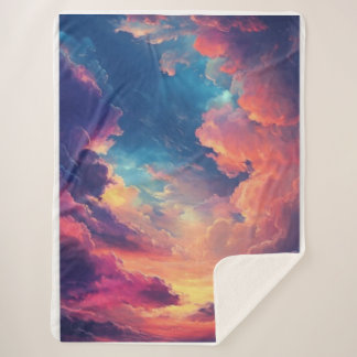Een Fantasy Sky Vibe met dromerige veelkleurige wo Sherpa Deken