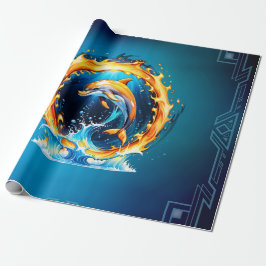 Een fascinerend samenspel van vuur en water cadeaupapier