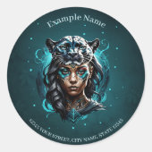 Een fascinerende fantasie vrouw ronde sticker (Voorkant)