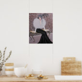 EEN FASHIONABELE KARTDECOLADY POSTER (Keuken)