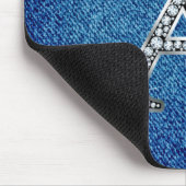 Een Faux-"Diamond Bling" op Denim Mousepad Muismat (Hoek)
