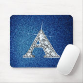Een Faux-"Diamond Bling" op Denim Mousepad Muismat (Met muis)